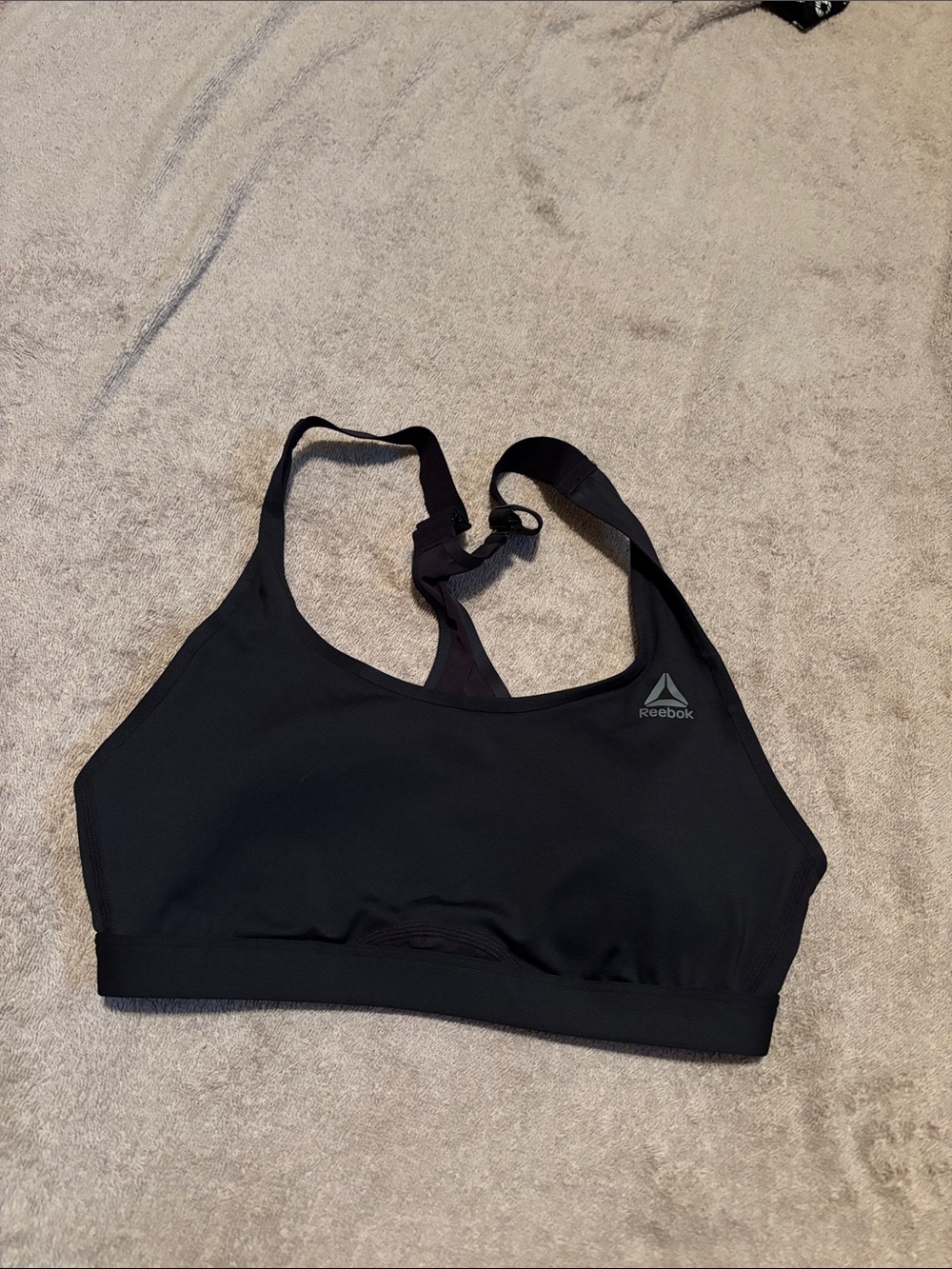 Reebok Black Racerback Sports Bra with Logo